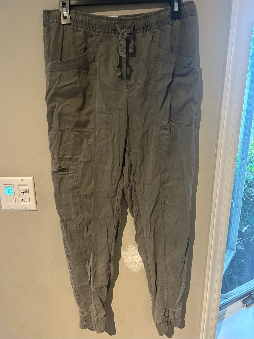 Nicole Miller Olive Drawstring Cargo Joggers